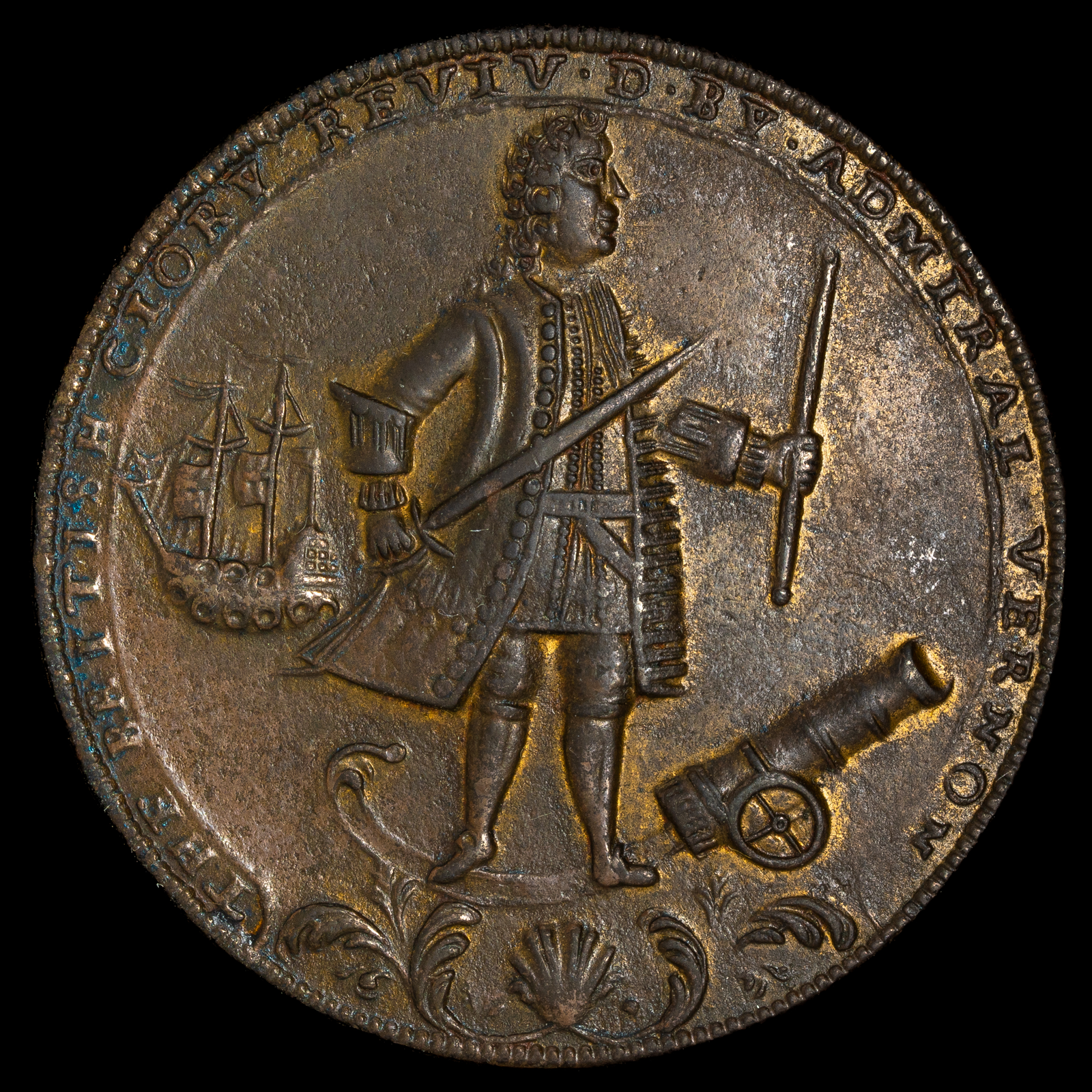 Lote 159 - Medalla del Almirante Vernon Conmemorando la Toma de Portobello en 1739