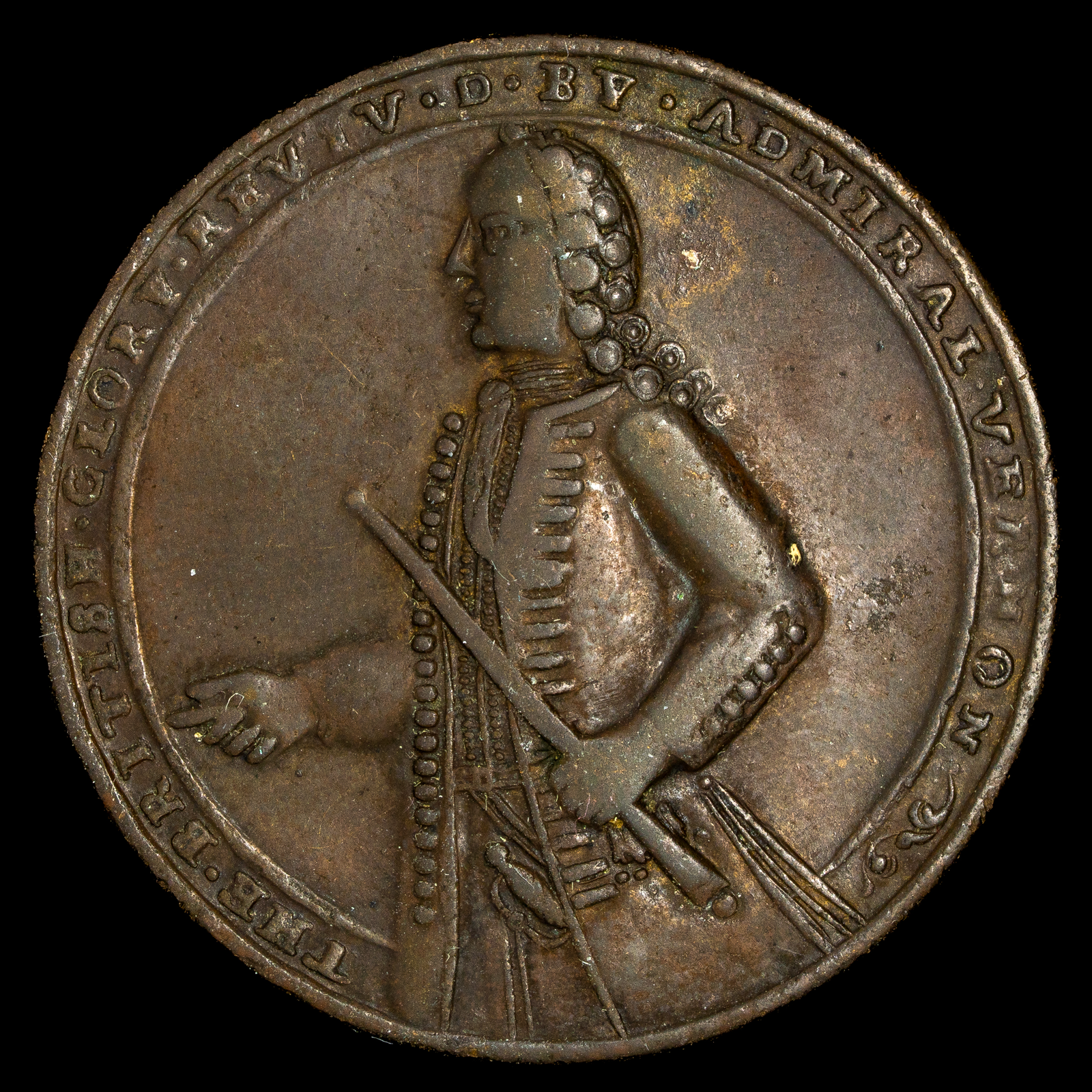 Lote 160 - Medalla del Almirante Vernon Conmemorando la Toma de Portobello en 1739