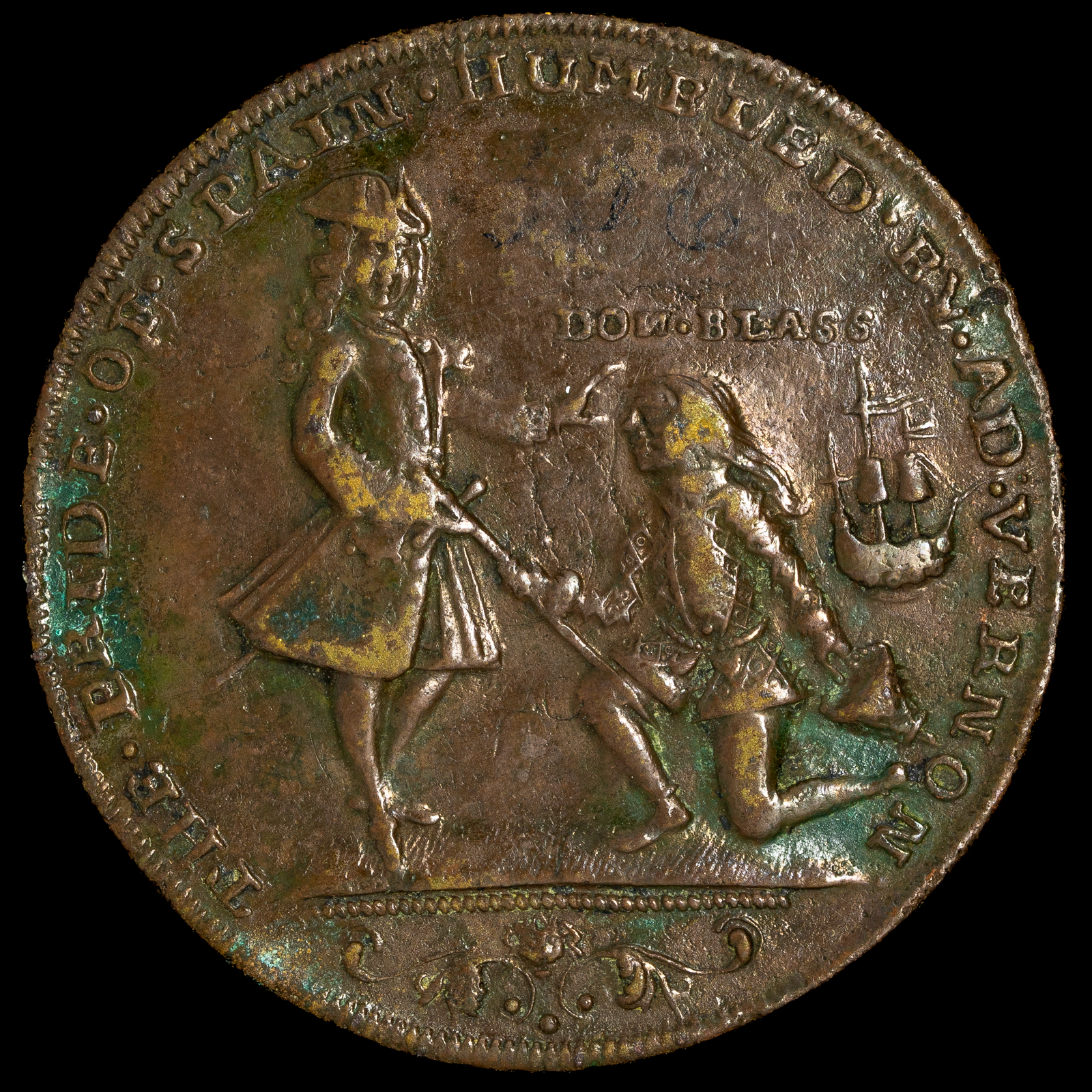 Lote 161 - Medalla del Almirante Vernon Conmemorando la Toma de Portobello en 1739